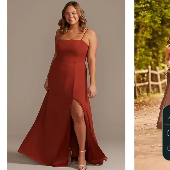 david's bridal rust bridesmaid dresses Simple Long Discount Rust Bridesmaid Dresses Sheath Wedding Guest Dress US22W / Custom Color